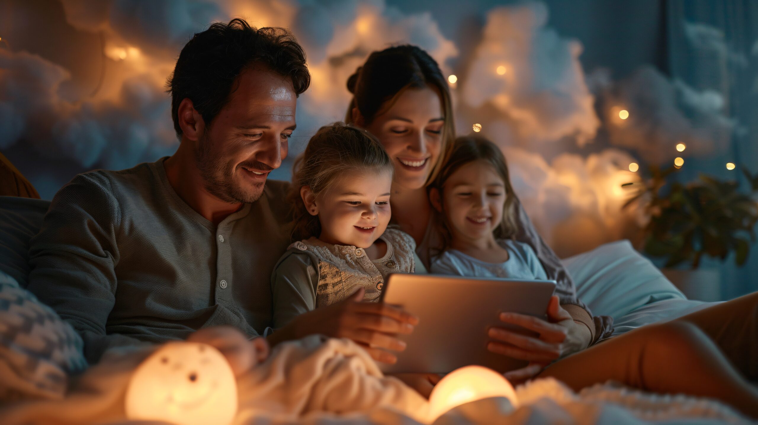 Família conectada à internet